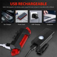 ไฟหน้าและหลังสำหรับติดจักรยานแบรนด์USB RECHARGEABLE