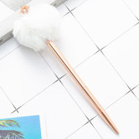 [In stock] ปากกากำมะหยี่มงกุฎปากกาลูกลื่นโลหะพิมพ์ปากกาของขวัญน่ารักสำหรับนักเรียน logo เขียนสร้างสรรค์毛球笔