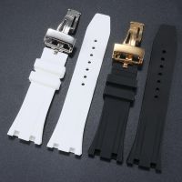 ☈ 24MM 27MM Silicone rubber Watchband For Audemars for Strap AP Royal Oak Series Band Women Bracelet butterfly buckle tools