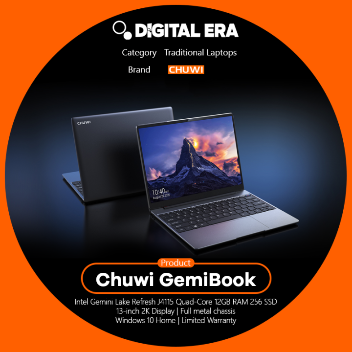 Chuwi Gemibook 2K Display 12GB RAM 256GB SSD 3:2 Aspect Ratio with