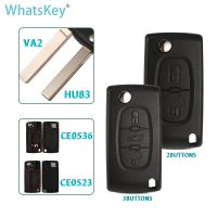 WhatsKey Flip Car key Case For Peugeot 307 308 407 206 607 807 For Citroen C2 C3 C4 C5 C6 C8 berlingo Remote Key Shell VA2/HU83