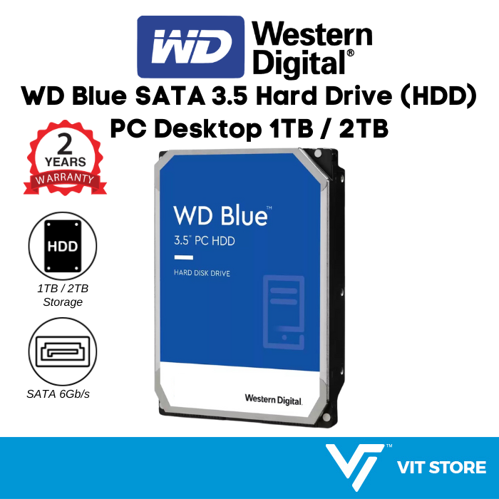 Western Digital Wd Blue 1tb 2tb Pc Desktop Hard Drive 35 Sata3 Sata Iii 7200rpm 5400rpm 2654