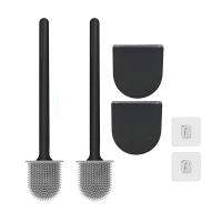 Premium Toilet Brushes &amp; Holders, 2 Pack,Wall-Mounted (Without Drilling Holes), Deep Cleaner Silicone Toilet Brush