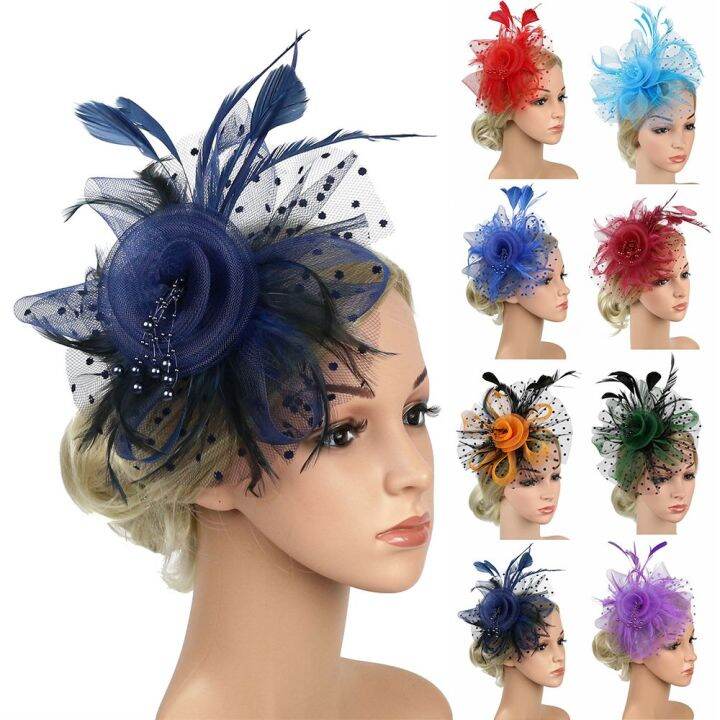 🔥🔥【Ready Stock】Stylish Wedding Mesh Flower Hair Fascinators Tea Party