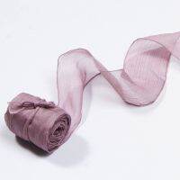 【hot】！ 5Yard/roll Frayed Silk for Wedding Bouquets Sheer Fringe Flatlay Wrapping