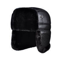 Male Winter Military Hat Genuine Leather Faux Fur BlackBrown Bomber Hat For Men Ear Head Warm Moto Caps For Dad Dome Gorras Hom