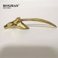 [HOT NNQJKYIYWHG 512] S30 Bonjean ทองเหลือง Longhorn Antelope รูปลิ้นชักคณะรัฐมนตรีมือจับประตูทองแดงตู้เสื้อผ้าเฟอร์นิเจอร์ลูกบิด Diy ดึงจับ