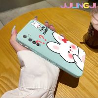 Jjlingji เคสสำหรับ Realme XT เคส X2 Realme การ์ตูนน่ารักกระต่ายเคสมือถือนิ่มบางขอบสี่เหลี่ยมด้านข้างลายเคสซิลิโคนนิ่มเคสป้องกันการกระแทก