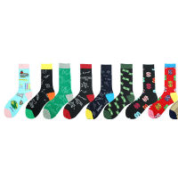 Hot Sale Funny Sock Man New Style Trend Harajuku Uni Geometry Graph Chess Women Cotton Animal Fruits Casual Men Crew Socks