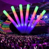 10pcs many Glow Sticks Bulk Colorful LED Foam Stick Glow Sticks Cheer Tube RGB LED Glow In The Dark Light For Party Concert