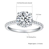 Follow Cloud 1-3ct Moissanite Classic Four Paws Wedding Ring for Women 925 Sterling Silver Round Diamond Engagement Rings Gift