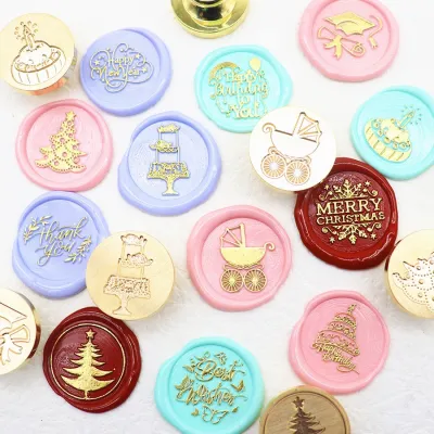 Christmas Wax Seal Happy Birthday Sealing Stamp Head For Scrapbooking Cards Envelopes Wedding Invitations Gift Packaging