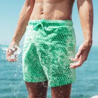 Color-Changing Beach Short Pants Men Adult Kids Trunks Color Dry Surfing Shorts Swimwear