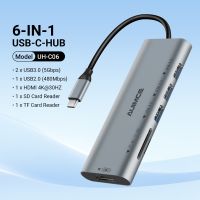 ฮับ USB แบบ C 4K 30HZ 60HZ HDMI2.0 USB 3.0การ์ดความจำเครื่องอ่านการ์ดแยกแท่นวางมือถือสำหรับ Macbook Pro M1 M2 Lenovo