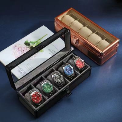 New!*พร้อมส่ง*กล่องนาฬิกา 5 เรือน กล่องใส่นาฬิกา กล่องเหล็กเกรดพรีเมี่ยม กล่องเก็บนาฬิกาข้อมืออลูมิเนียม Aluminium Watch Box กล่องของขวัญ