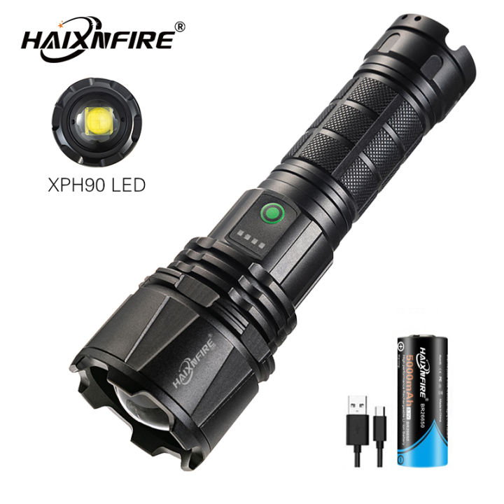 HaixnFire H39 Escort Flashlight XHP90 Camping Light USB Rechargeable ...