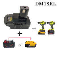 : "{ DM18RL อะแดปเตอร์แปลงแบตเตอรี่ USB DM20ROB สำหรับ RYOBI แปลงสำหรับ Dewalt 20V สำหรับ Milwaukee เป็นอะแดปเตอร์แบตเตอรี่18V