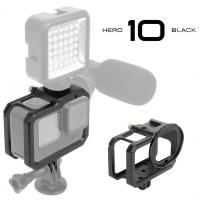 Gopro Hero 11 10 9 Metal Protective Frame Cage Rig for Go Pro 11 10  Accessory with Cold Shoe 52mm UV Lens Filter Mount Adapter