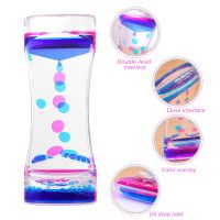 Liquid Motion Bubbler Hourglass Timer Calm Relaxing Autism Stress Relief Props for Kids Adults Home Office Desktop Decoration