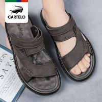 Cartelo crocodile dual-use driving sandals mens summer 2022 new trend beach shoes leather sandals sandals outer wear slippers shoes