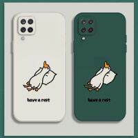 เคสซัมซุงgalaxy a12 Case เคสการ์ตูนน่ารักเป็ดเคสซิลิโคนเหลว Flocking ฝาครอบโทรศัพท์ป้องกัน เคสโทรศัพท์