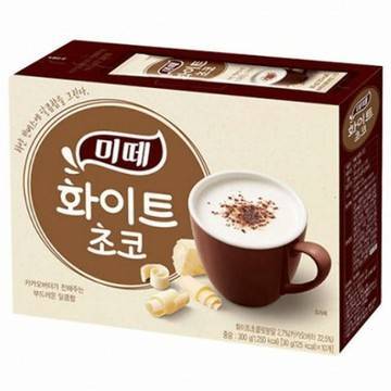 ช็อคโกแลตร้อนสำเร็จรูป (ไวท์ช็อคโก้) Mitte Hot White Chocolate 30g*10T미떼 화이트 초코 ช็อคโกแลตแท้จากเกาหลี