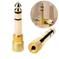 3.5mm Socket to 6.5mm Jack Plug Audio Stereo Adaptor Gold Premium Headphone Adapter