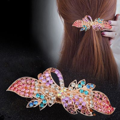 Koreas New Fashion Rhinestone Adult Hair Accessories Exquisite Flower Spring Clip