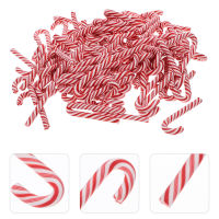 Arenlen【Hot Sale】 100 ชิ้น Christmas Candy Cane Miniature Candy Cane DIY หัตถกรรมเรซิ่น Candy Cane Prop