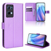 Holster เคสโทรศัพท์หนัง PU ลายเพชรแบบพับตั้งได้,สำหรับ Oppo Reno 7 5G / 7Pro 5G/6 4G/6 5G / 6Pro 5G / 6Pro Plus / 6Z