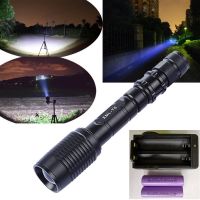 Pro +++ ไฟฉายพร้อมใช้ CREE XML T6 LED Zoom Flashlight Waterproof Torch 5000LM 5 Mode + 2 Battery + ที่ชาร์จถ่าน Battery Charger ราคาดี ไฟฉาย แรง สูง ไฟฉาย คาด หัว ไฟฉาย led ไฟฉาย แบบ ชาร์จ ได้