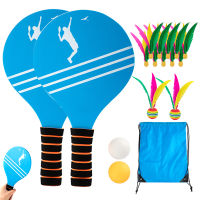 Beach Tennis Badminton Racket Paddle Set with PingPong Balls Shuttlecocks Garden Open Spaces Park Outdoor TOO789