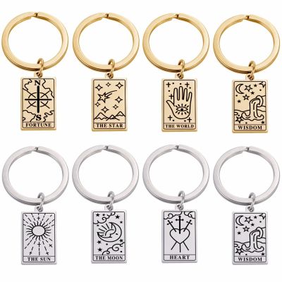 【CW】 Fashion Cards Pendants Keyring Amulet Esotericism Spiritual The Star Keychain Jewelry