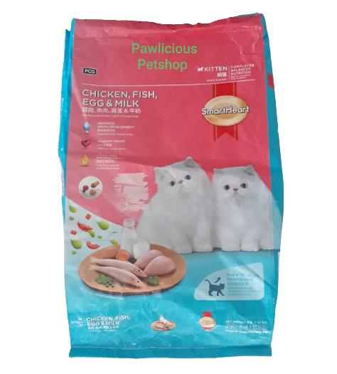 Smart Heart Kitten (Chicken, Fish, and Egg & Milk Flavor) 7kg + 1kg ...