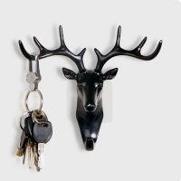 Deer Head Universal Antler Hook Strong Wall Hanger For Clothes Bag Hat Towel Scarf Key Bathroom Home Decoration Accessories Rack Picture Hangers Hooks