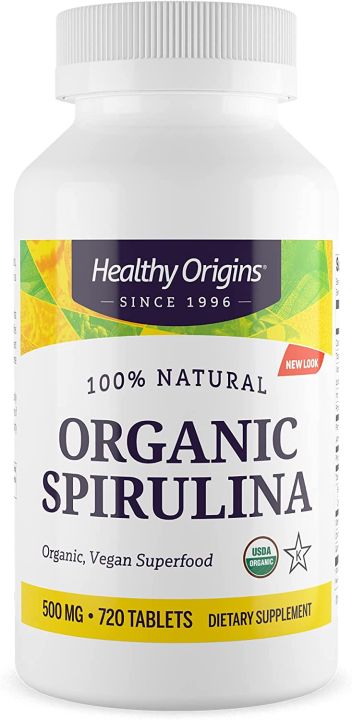 สาหร่ายสไปรูลิน่าออแกนิค-organic-spirulina-500-mg-720-tablets-healthy-origins-organic-vegan-superfood