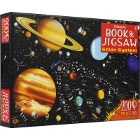 The solar system explores the solar system double fold solar system illustrations 200 pieces of English puzzle 6-9 years old English original imported childrens books