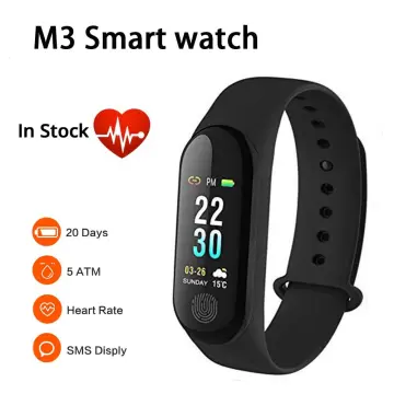 Intelligent M3 Intelligence Bluetooth Smart WatchSmart BraceletHealth  BandActivity TrackerBraceletFitness BandM3 Bandwith Heart Rate Sensor  Compatible for All Androids and iOS PhoneTablet  EASYCART