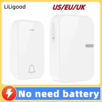 ♦ↂ♂ LiLigood Self Powered Outdoor Wireless Doorbell Waterproof Door Ring Chime 150M Distance 38 Songs Home Welcome Door Bell Sets