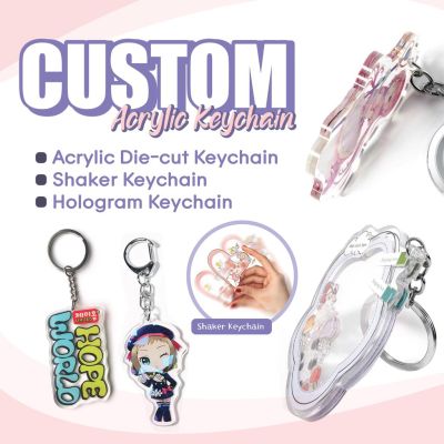 【LZ】✟℗  Keychain acrílico claro personalizado do holograma encantos personalizados do anime foto dos desenhos animados chaveiro para presentes