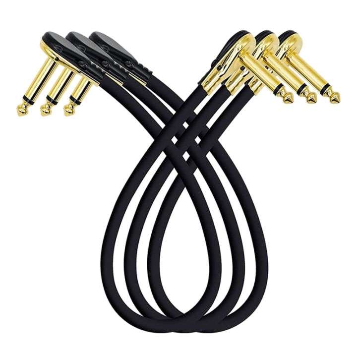 guitar-patch-cable-effect-pedal-patch-cords-1-4-inch-right-angle-low-profile-pancake-design-for-effect-pedals-3-pack