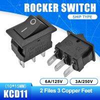 1 PCS KCD11 3 Pin 15x10mm ON-OFF Boat Car Rocker Switch 3A/250V AC 6A/125V AC Black Wthout Light Switch