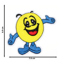 JPatch - (Smile) ตัวการ์ตูน สมายลี่ สีเหลือง สดใส ตัวรีดติดเสื้อ อาร์มรีด อาร์มปัก มีกาวในตัว การ์ตูนสุดน่ารัก งาน DIY Embroidered Iron/Sew on Patches