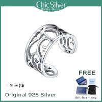 ChicSilver 925แหวนเงินแท้นิ้วเท้าเซลติกปมแหวนนิ้วเท้าปรับได้ผู้หญิงเครื่องประดับชายหาดเท้า