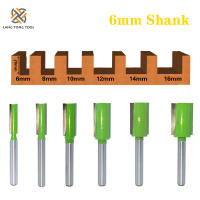 LANG TONG TOOL 6Pcs Single Double Flute Straight Bit Milling Cutter For Wood Tungsten Carbide Router Bit Woodwork Tool LT095