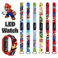 Super Mario Brothers Watch Cartoon Anime Character Luigi Luminous Bracelet LED Touch Waterproof Sports Kids Watch Birthday Gifts