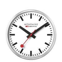 Mondaine WALL CLOCK 25 cm, silver kitchen clock, A990.CLOCK.16SBB