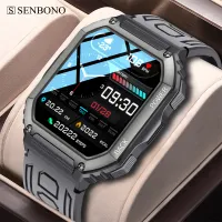 SENBONO Smart Watch ผู้ชาย1.8นิ้ว IPS HD กลางแจ้ง GPS แผนที่กีฬาติดตามบลูทูธโทรเพลงเล่นสภาพอากาศนาฬิกาจับเวลาหัวใจ RateSmartwatch