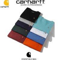 Carhartt Wip เสื้อยืดมีลายปักแขนสั้นสำหรับทั้งหญิงและชายป้ายทองคำสไตล์เดียวกันสำหรับคู่บริสุทธิ์ผ้าฝ้ายหลวมเข้ากับทุกชุด