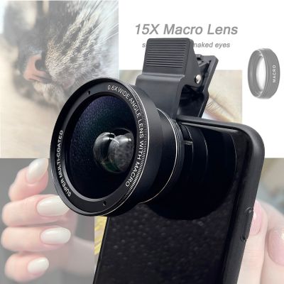 New HD Glass 0.6x Super Wide Angle Lens with 15x Super Macro Lens for iPhone Samsung Smartphones 37mm Camera Phone Lens Kit